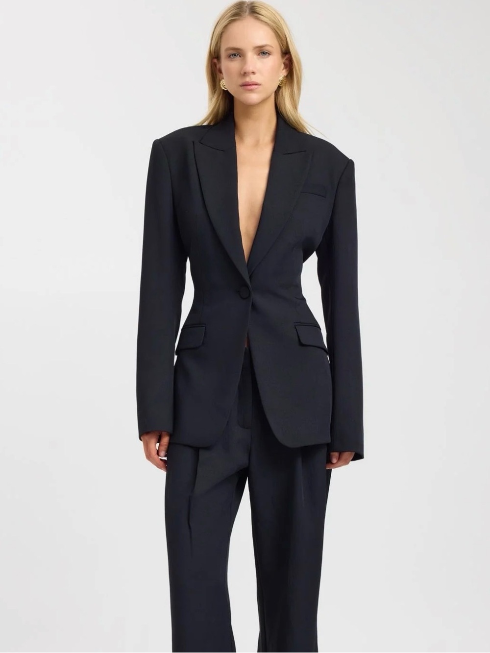 Kookai Black Ariel Contour Blazer